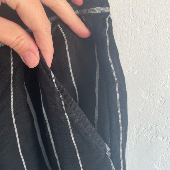 A New Day drawstring casual linen pants (but softer) black and white striped - Picture 4 of 6